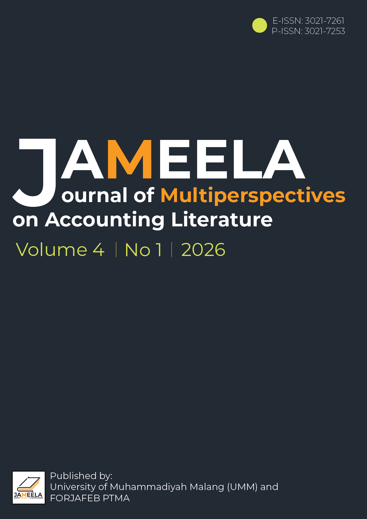 					View Vol. 4 No. 1 (2026): Journal of Multiperspectives on Accounting Literature
				
