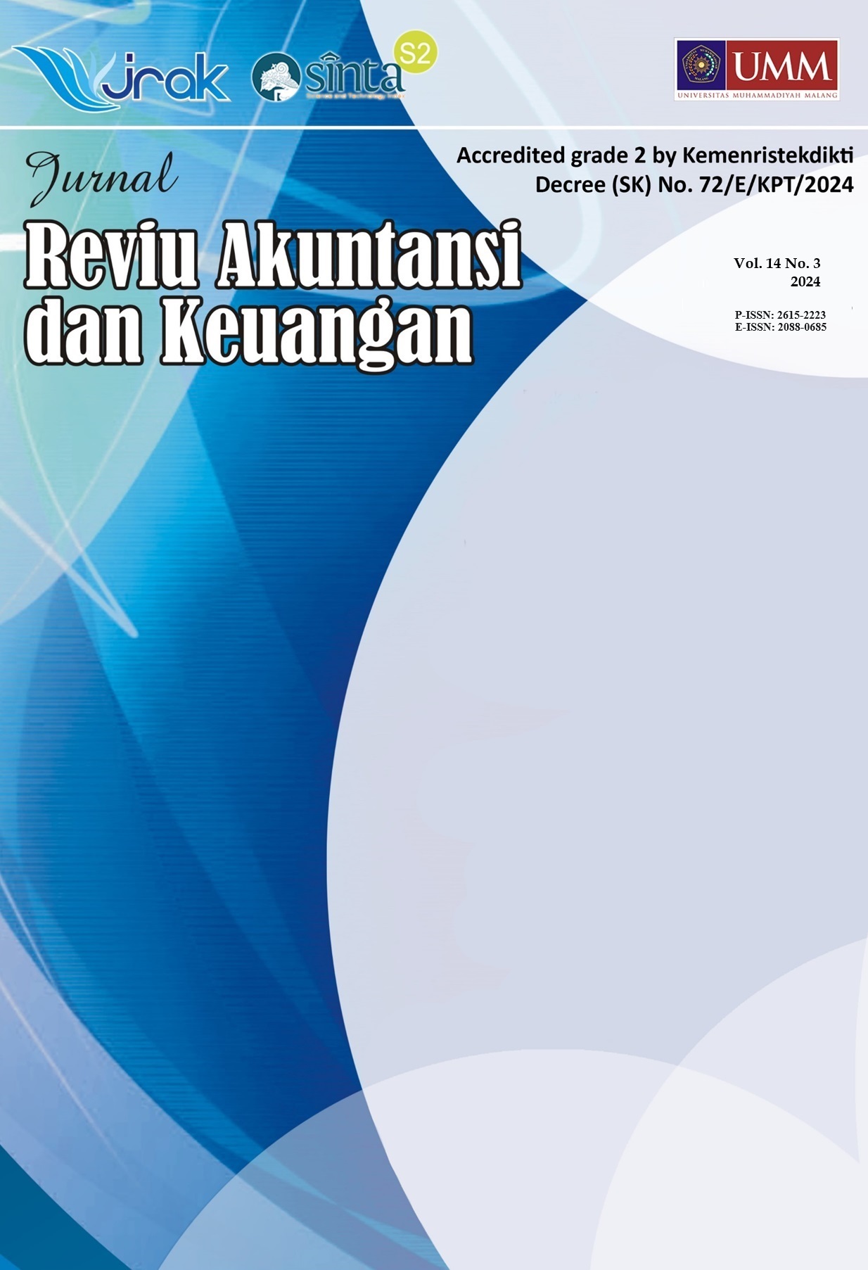 					View Vol. 14 No. 3 (2024): Jurnal Reviu Akuntansi dan Keuangan
				