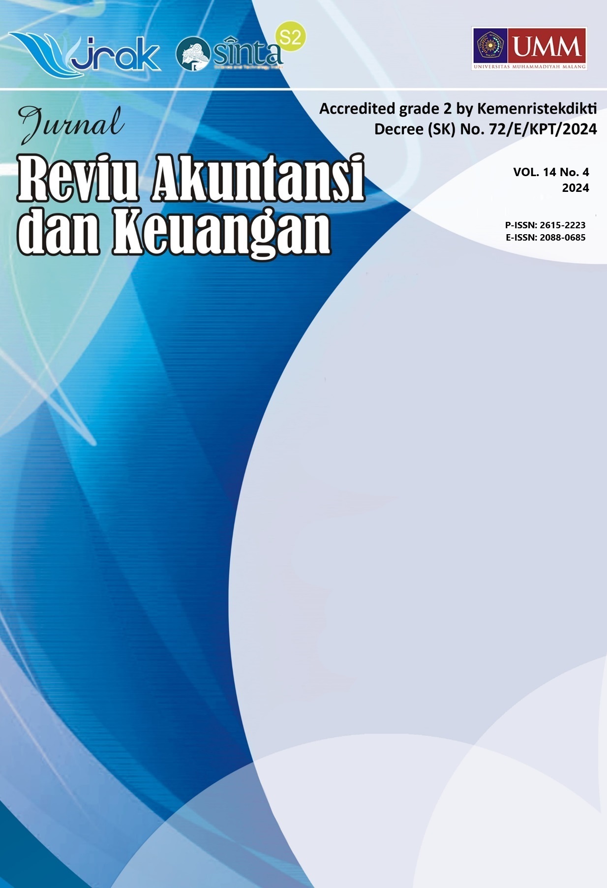 					View Vol. 14 No. 4 (2024): Jurnal Reviu Akuntansi dan Keuangan
				