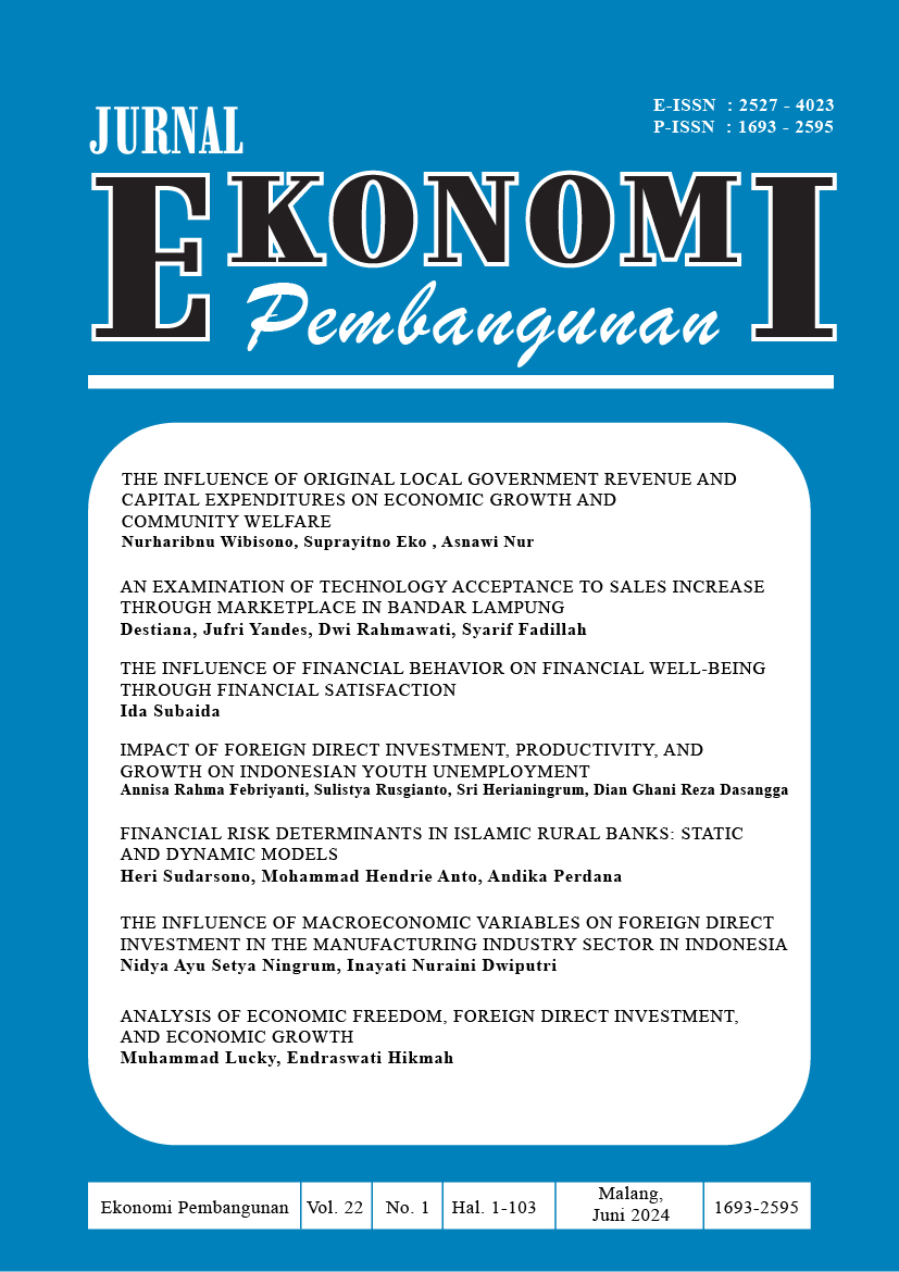 					View Vol. 22 No. 01 (2024): Jurnal Ekonomi Pembangunan
				